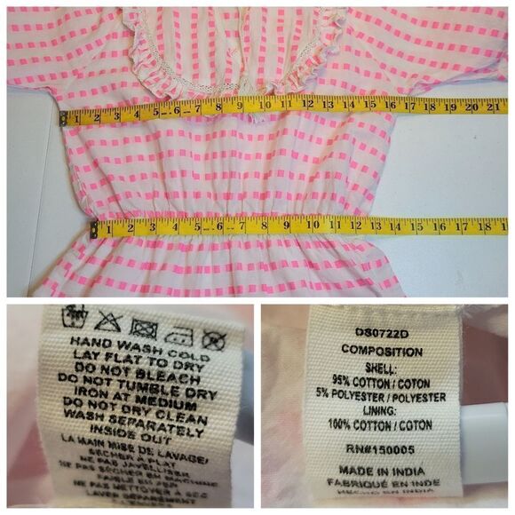 dRA Los Angeles Hot Pink Gingham Tiered Mini Dress Women's Size Small - Picture 2 of 11